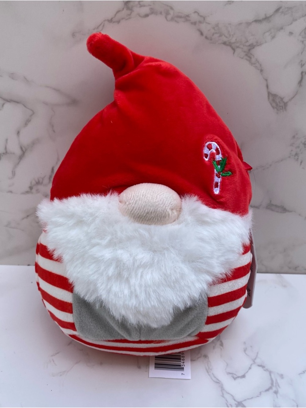 Squishmallow Red Hat Candy Cain Gianni Gnome Plush Toy 7” NWT